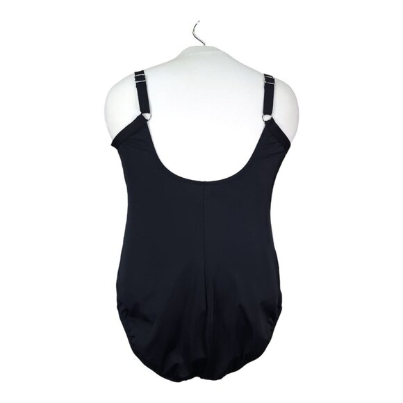 Jantzen Solid Surplice One Piece Swimsuit PLUS Size 18W Slimming Wrap Swim - Picture 12 of 13